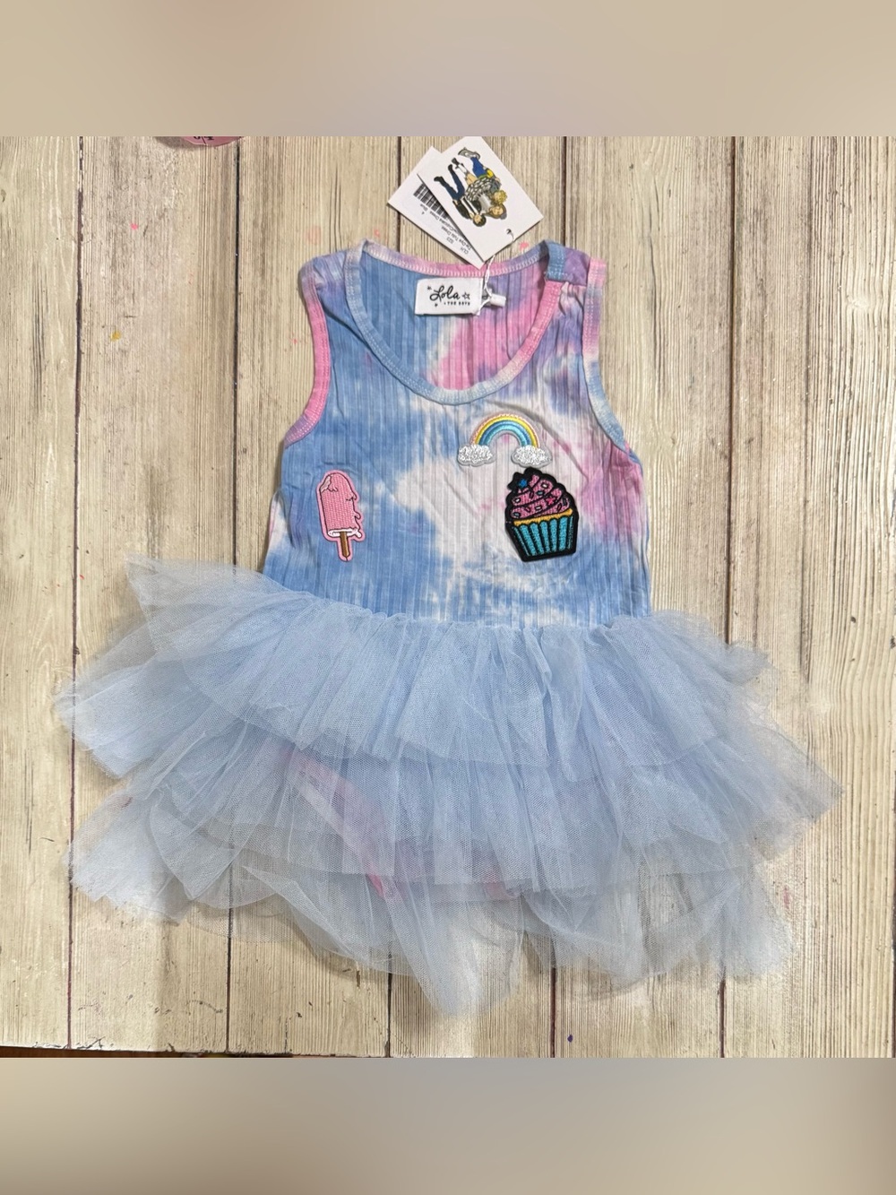 NWT Lola + The Boys Tie Dye tutu dress Girls size 4 boutique